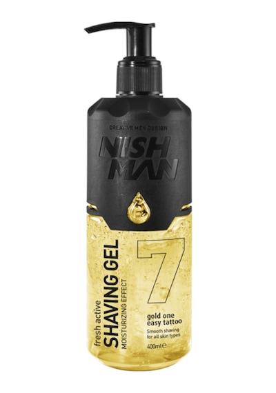 Nishman 7 Gold One Easy Tattoo Traş Jeli Pompalı 400 ML
