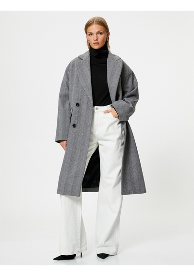 Koton Oversize Kaşe Kaban Kruvaze Düğmeli Kapaklı Cepli Antrasit Desenli 4wak00124ew 4WAK00124EW9D3 Antrasit Koton Oversize Kaşe Kaban Kruvaze Düğmeli Kapaklı Cepli Antrasit Desenli 4wak00124ew 4WAK00124EW9D3 Antrasit