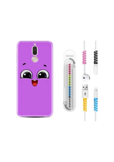 Huawei Mate 10 Lite Kılıf Kablo Koruyuculu Purple Sweety 1717