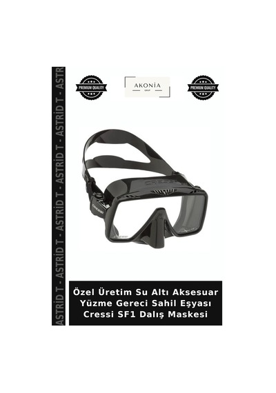 Özel Üretim Su Altı Aksesuar Yüzme Gereci Sahil Eşyası Cressi Sf1 Dalış Maskesi Blue