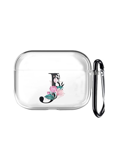 Apple Uyumlu AirPods Pro 2 Harf Tasarımlı Şeffaf Silikon Kılıf - J Şeffaf