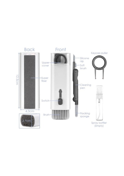 Askımo - Çok Fonksiyonlu 7 Parça Apple Uyumlu AirPods Klavye Ekran Kulaklık Temizleme Kiti