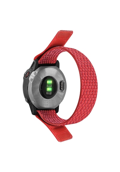 Garmin Tactix 7 Pro Edition Kordon Hasır Kumaş Ultrafit Nylon Yedek Kayış Kırmızı