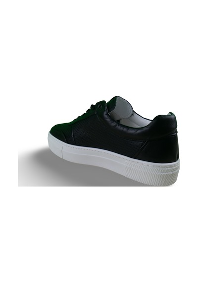 Erkek Hakiki Deri Casual Sneaker Siyah