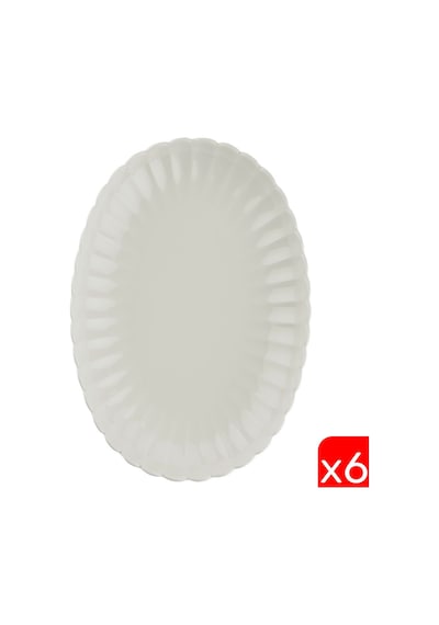 Kütahya Porselen Bone Luz Krem Kayık Tabak 28x19cm 6 Lı Bnlzf28ky00 Çok Renkli