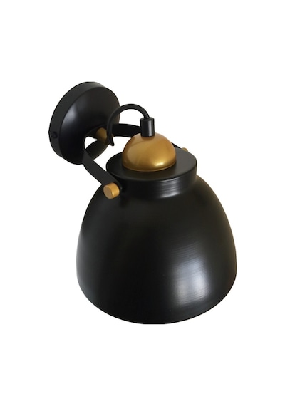 Retro Hareketli Metal Dekoratif Duvar Aplik Siyah İçi Sarı