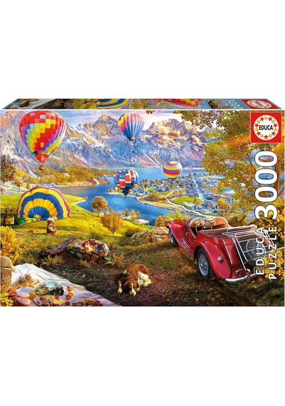 Educa 3000 Parça Sıcak Hava Balonu Vadisi Puzzle - 19947 - Hot Air Balloon Valley