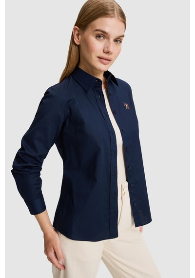 U.S. Polo Assn. Kadın Lacivert Uzun Kollu Basic Gömlek 50329503-vr033