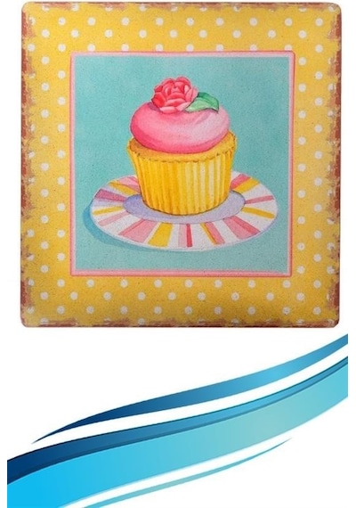 Decotown Duvar Panosu 40 40 Cup Cake Muffin Motifli Duvar Süsü