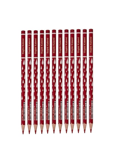 Kırmızı Başlık Kalemi Damla 12 Adet Faber Castell Kırmızı Kurşun Kalem Yumuşak Uçlu Kolay Silinebilir Öğrenci