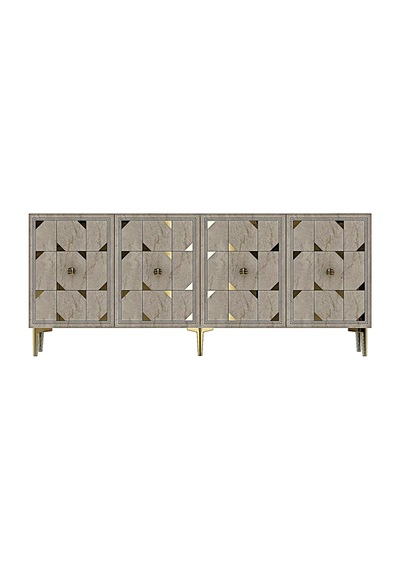 Ka1523btg Moka Konsol Ve Tv Sehpası Beyaz-traverten-gold 150cm