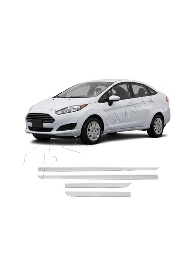 Ford Fiesta Mk6 Uyumlu 2009-2017 Krom Yan Kapı Çıtası 4 Parça Paslanmaz Çelik