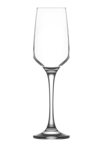 Lav Lal Cam Şampanya Kadehi 6'lı 230 ml Ayaklı (Kahve Yanı/Kokteyl Bardağı)