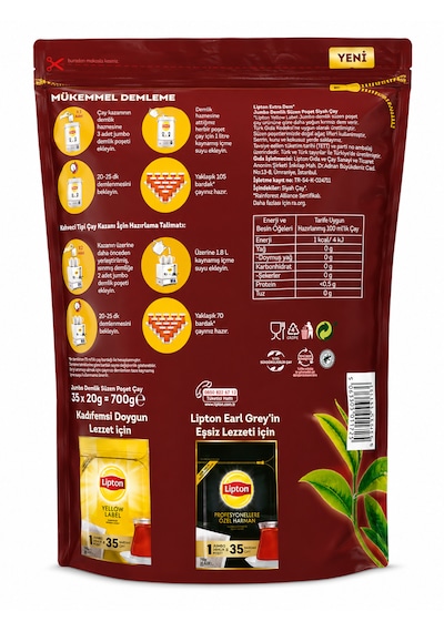 Lipton Extra Dem Siyah Çay 700 Gr 35'li Demlik Poşet Çay Yoğun Kıpkırmızı Dem Kilitli Paket