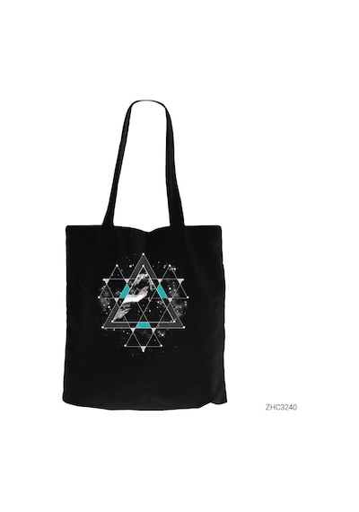 Triangle Space Siyah Kanvas Bez Çanta Siyah