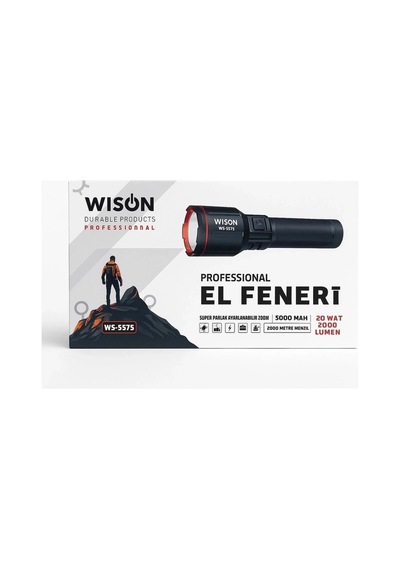 Ws-5575 Şarjlı El Feneri 20w 2000 Lümen Lazer Led Çok Renkli