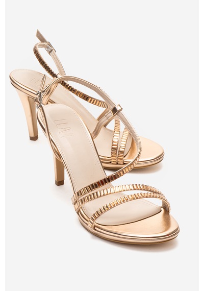 Luvishoes Nuevo Rose Cilt Taşlı Kadın Topuklu Abiye Ayakkabı