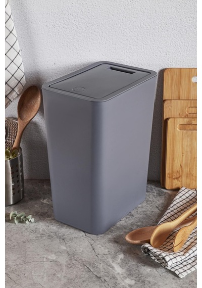 Perotti 13246 Gri Molly 12 Litre Click Çöp Kovası Beyaz
