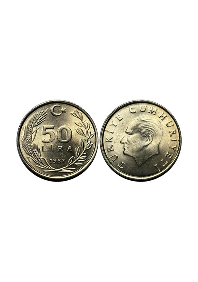 Türkiye 1987 Yılı 50 Lira Çil Unc Koleksiyon Para