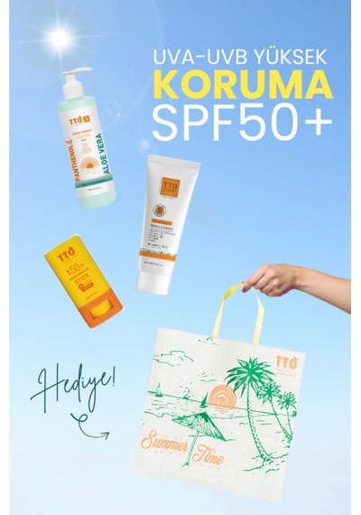 Tto 3’ Lü Güneş Bakım Seti Spf 50 Güneş Kremi Stick Güneş Sonrası Losyon