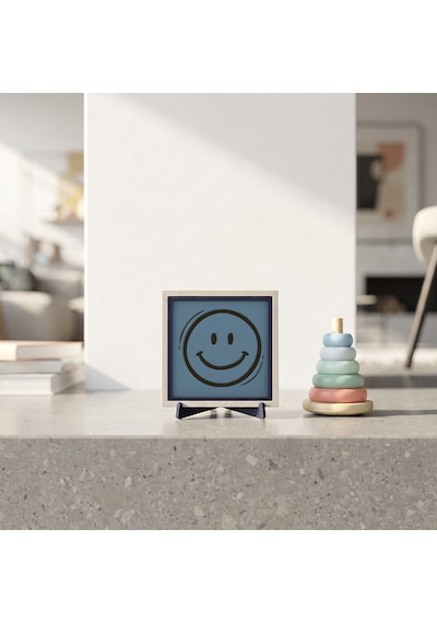 Mutlu Yüz Tasarımlı Modern Dekoratif Obje, Ev Ve Ofis İçin Şık Bir Aksesuar 10x10 Cm
