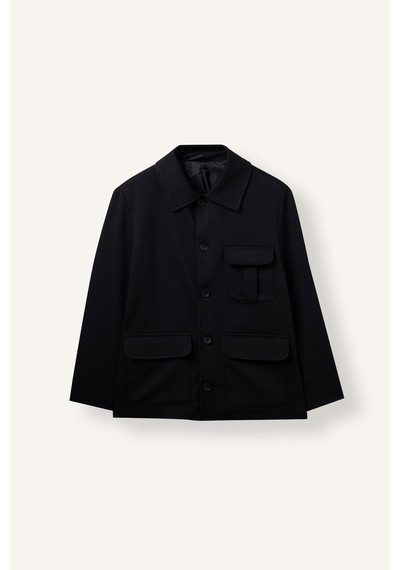 Defacto Regular Fit Polo Yaka Tafta Cepli Blazer Ceket I0348ax26wnbk81 Siyah-bk81