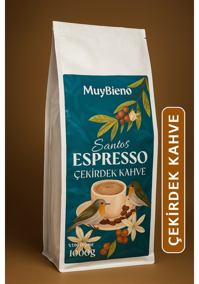 Santos Espresso Çekirdek Kahve - 1000 Gr. Çekirdek Kahve