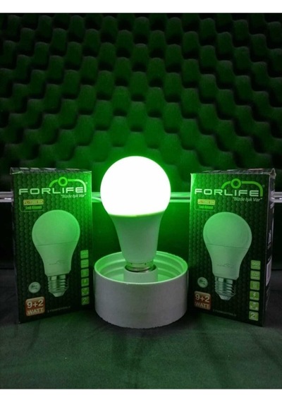 9W+2W E27 Yeşil 6500K 3 Kademeli Renkli Led Ampul