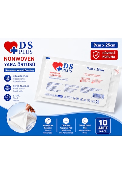 Ds Sağlık Nonwoven Yara Örtüsü 9cm 25cm 10'lu