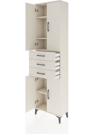 Arges Dolap 4 Raflı 3 Çekmeceli 4 Kapaklı 60x30x221 Aytaşı-ay... Aytaşı