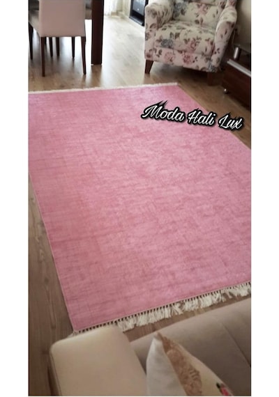 Pembe Kaymaz Taban Halı Kilim Yolluk Düz Pembe