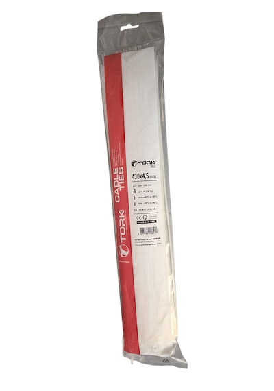 Tork 430x4,5 Mm Plastik Kablo Bağı Beyaz 100 Adet