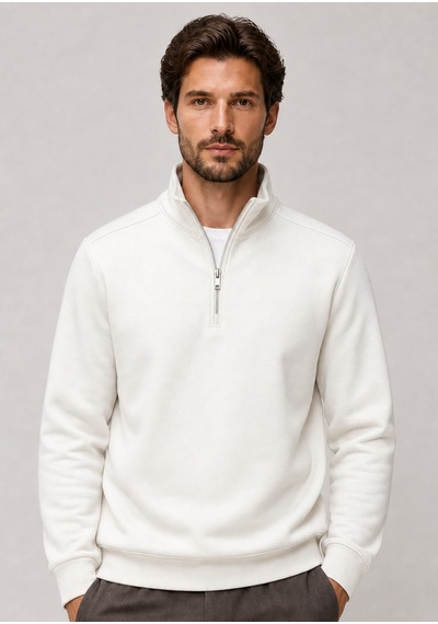 Redline Runi Basic Regular Fit Pamuklu Kışlık Sweatshirt Beyaz