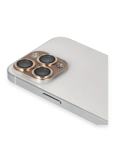 Mey İthalat iPhone Uyumlu 13 Pro Max Pers Alüminyum Kamera Lens - Gold