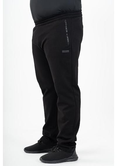 Maraton Sportswear Büyük Beden Erkek Düz Paça Basic Siyah Eşofman Altı 22342-Siyah