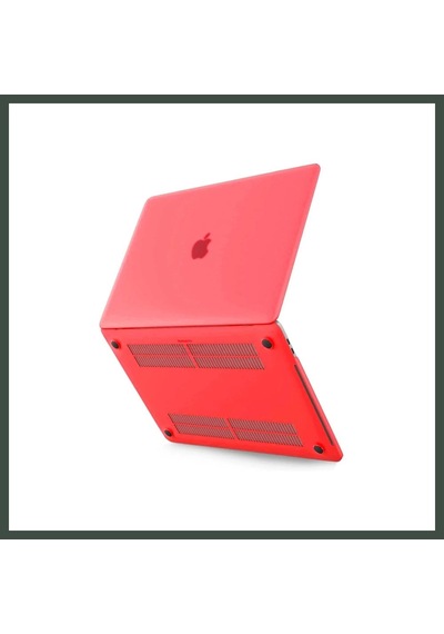 Bezos Macbook Pro 13 2021 Macbook Buzlu Kapak - Kırmızı Nhr