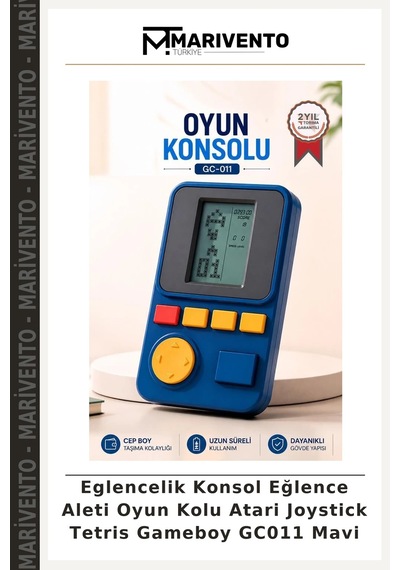Eglencelik Konsol Eğlence Aleti Oyun Kolu Atari Joystick Tetris Gameboy Gc011 Mavi