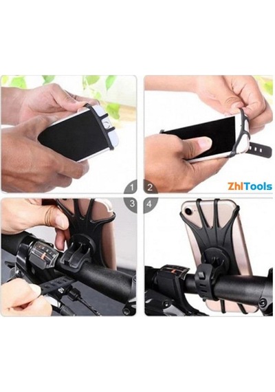 Zhltools Bisiklet Motorsiklet Atv Motosiklet Gidon Telefon Tutucu Tutacağı Lastikli Akrobat Siyah Siyah