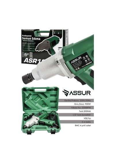 Assur Elektrikli 900W 300nm Somun Sıkma Sökme Makinesi - 2006