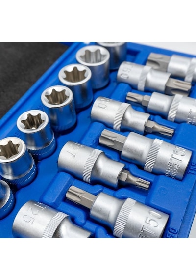 Dorf 1/2 Torx Ve İç Dış Torx - E Lokma Seti 19 Parça - Çantalı
