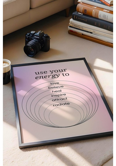 Use Your Energy To Love Çerçeveli Tablo Aura Enerji Renkleri - Enerjinizi Sevgiye Kullanın