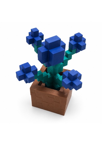 Piksel Orkide Biblo - 3d Baskı, Minecraft Esintili Mavi