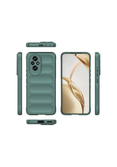 Honor 200 Pro Kılıf Kamera Korumalı Esnek Silikon Parmak Şeritli Pazarplus Lacivert