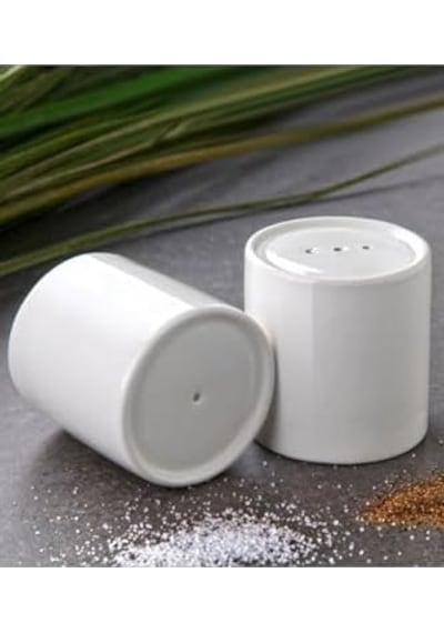 2 Li Porselen Tuzluk Biberlik 100ml Acı Kahverengi