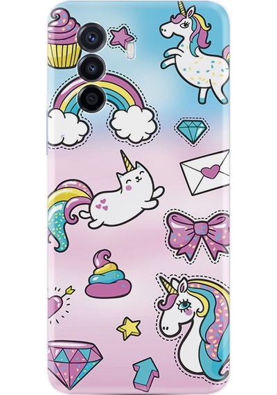 Huawei Nova Y70 Kılıf Silikon Desen Unicorn Mektup 1800