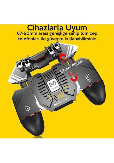 Memo Ak77 1200 Mah Fanlı Dört Tetik Mobil Oyun Aparatı - Pubg(Or