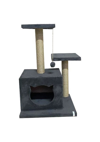 Nursoft Kedi Görünümlü Stepli Yuva Kedi Tırmalama ve Oyun Evi 72 CM