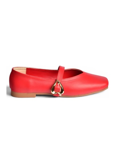 Fox Shoes Y726632609 Kırmızı Kalp Toka Detaylı Kadın Babet