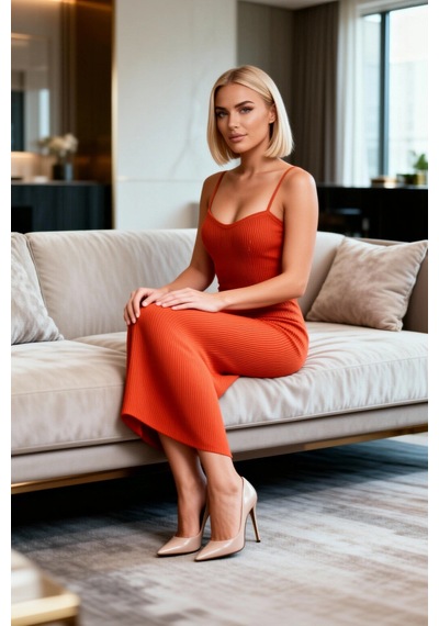 Benerly Kadın Boy Bodycon Elbise V Yaka İnce Askılı Kolsuz Ribana Örgü Tr Turuncu Benerly Kadın Boy Bodycon Elbise V Yaka İnce Askılı Kolsuz Ribana Örgü Tr Turuncu
