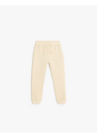 Koton Pamuklu Beli Bağcıklı Basic Jogger Eşofman Altı Ekru 5smb40080tk Ekru
